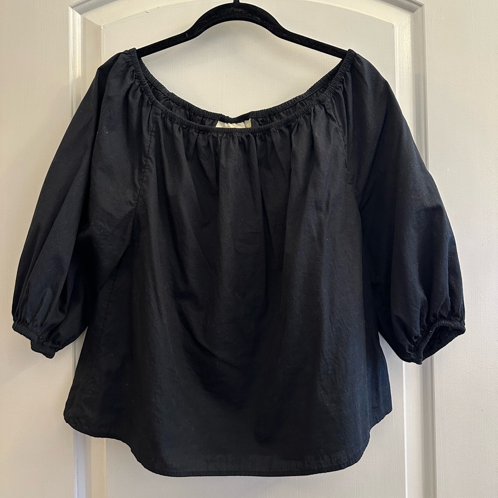 Anthropologie MaEve Black
Peasant Top Off The Shoulder
